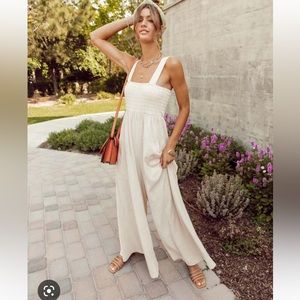 BOHME theodora tank romper in cream